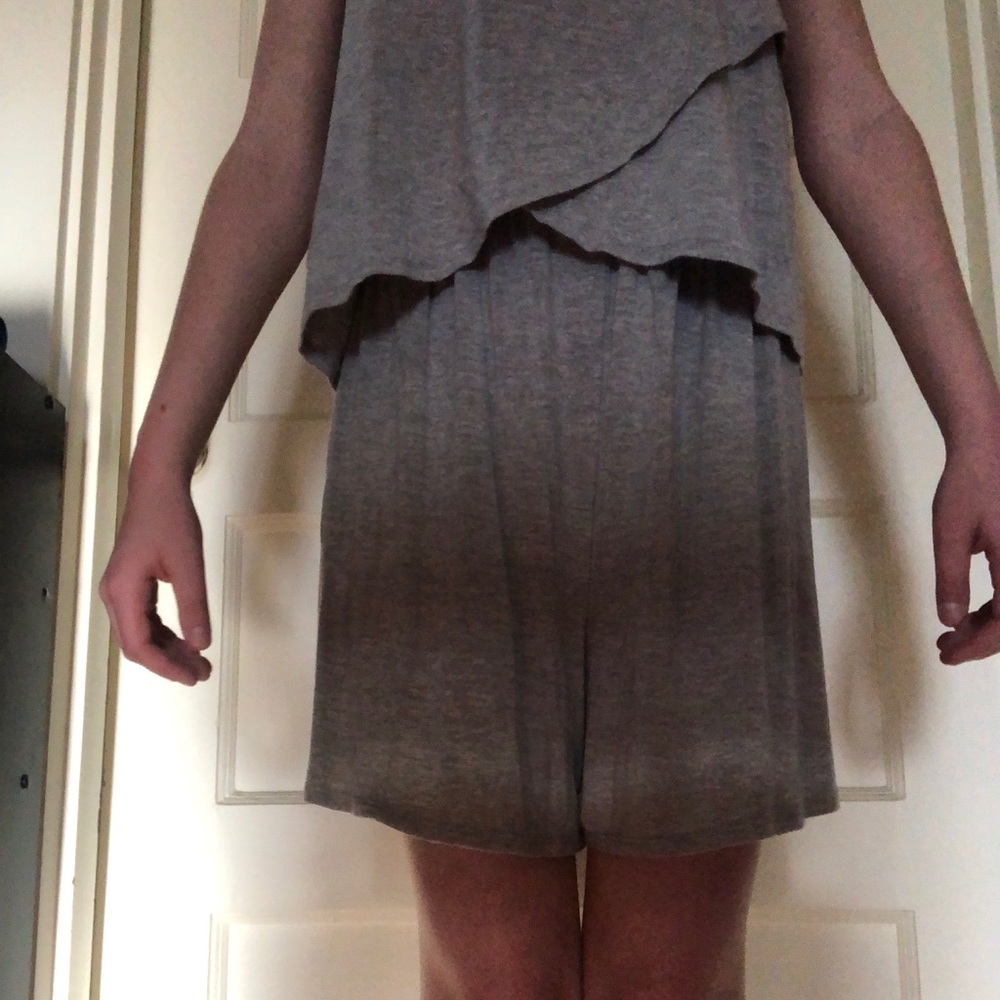 Silence + Noise grey layered romper